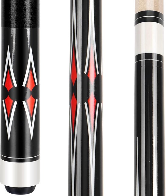 Biljartkeu - Pool Stick - Recreatieve Sport - Canadees Esdoornhout - 58 inch - Zwart