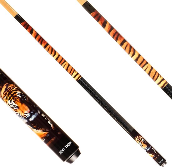 Biljartkeu - Poolkeu - Biljart Spelen - Dierenvacht Design - 147 cm - Night Tiger
