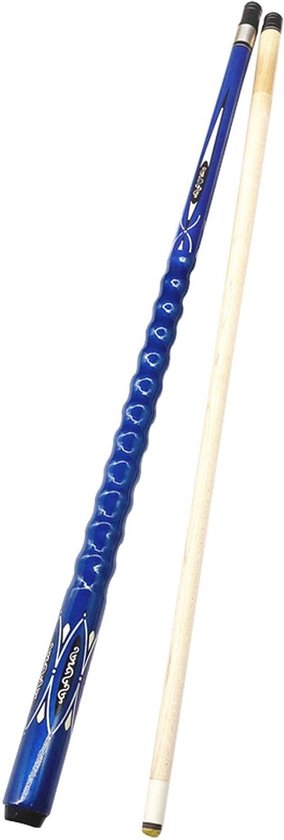 Biljartkeu - Poolkeu - Precisie Spel - Esdoorn en Koolstofvezel - 145 cm - Zwart Rood Blauw van Merkloos