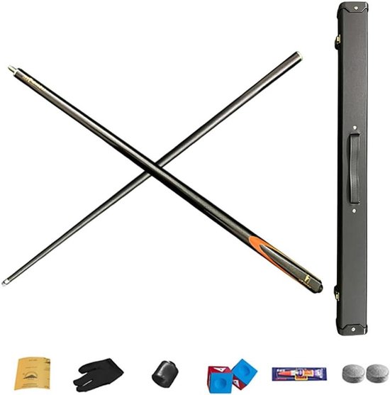 Biljartkeu - Poolkeu Snookerkeu - Biljart Spelen - Koolstofvezel Constructie - 145 cm - Zwart