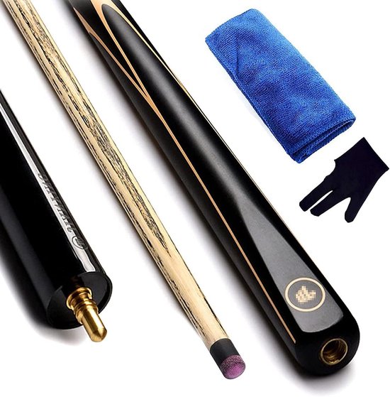 Biljartkeu - Poolkeu Snookerkeu - Precisie Spel - Messing Verbinding - 145 cm 11.5 mm - Zwart van Merkloos
