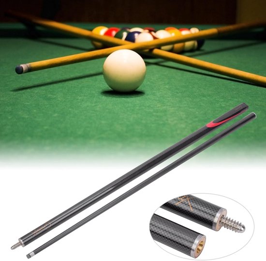 Biljartkeu - Poolkeu Snookerkeu - Precisie Spelen - Performance Grip Technologie - 1.45 meter - Zwart