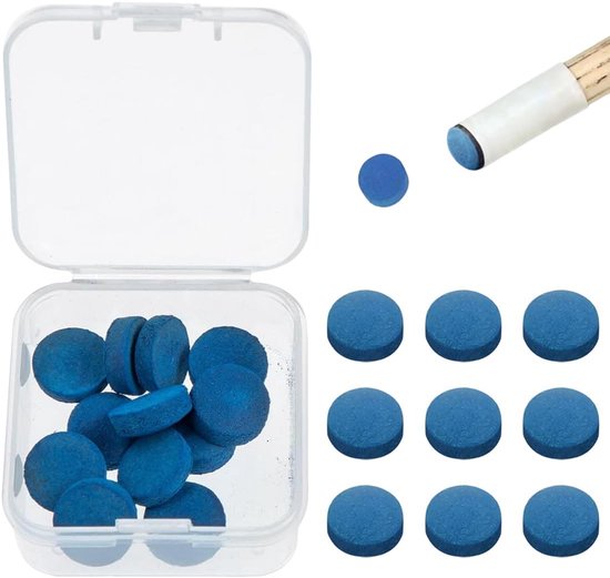 Biljartkeu-punten 10 mm - 20 stuks met draagbare doos - ideale vervanging voor biljartkeus - ShopVlot