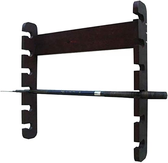 Biljartkeu Rek - Keu Houder - Keuen Opbergen - Wandmontage Ontwerp - 6 Keuen Capaciteit - Houtnerf