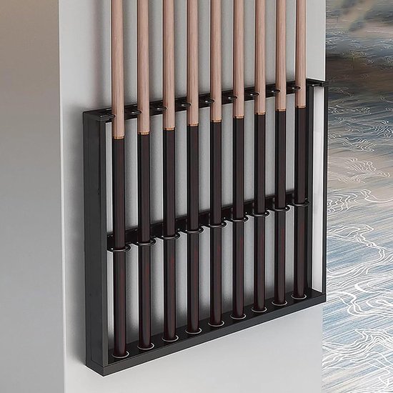 Biljartkeu Rek - Keuhouder Muur - Biljartkamer Organiseren - Duurzaam Metalen Ontwerp - 55x6x50 cm - Zwart van Merkloos