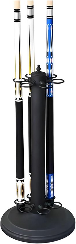 Biljartkeu Rek - Pool Keu Houder - Biljartkamer Inrichting - Vrijstaande Vloerstandaard - 62cm Hoog - Zwart