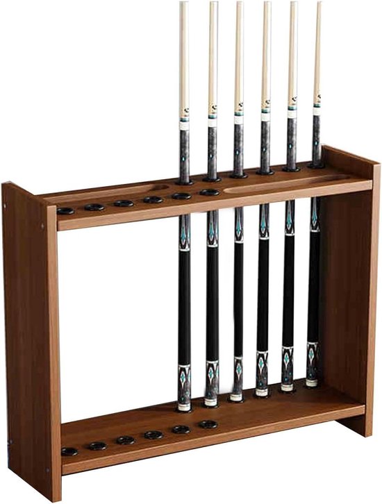 Biljartkeu Rek - Pool Keu Houder - Biljartkeus Organiseren - Voor 12 Keus - 73x17x58 cm - Kleur 1