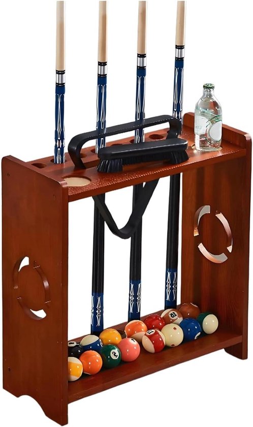 Biljartkeu Rekken - Keu Houder - Biljart Organiseren - Massief Houten Constructie - 57.6x30.8x60.2cm - Kleur 1