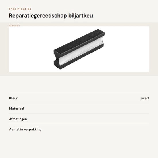 Biljartkeu Reparatiegereedschap - Polijstgereedschap - Vormer - Metaal/Plastic - 10x3x1.6cm - Eenvoudig te gebruiken - Keu