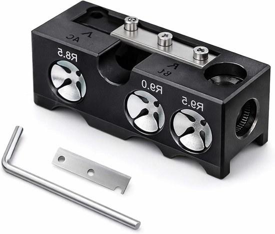 Biljartkeu Reparatieset - Keu Onderhoudstool - Keu Punten Vormen - 11-in-1 Multifunctioneel - 30 x 30 x 80 mm - Zwart