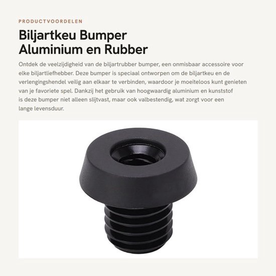 Biljartkeu rubber bumper - aluminium - slijtvast