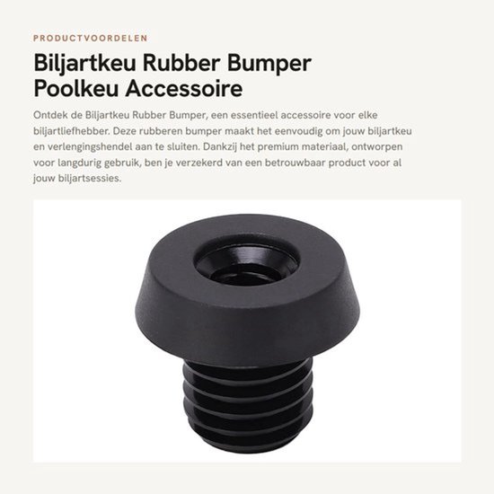 Biljartkeu Rubber Bumper - Biljartaccessoires - Verlengingshendel - Slijtvast - Lichtgewicht - Duurzaam Aluminium/PVC - Poolkeu