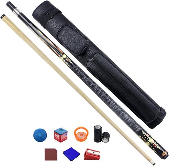 Biljartkeu Set - Pool Keu - Balspelen - Handgemaakte Grip - 58 Inch - Natuurlijk van Merkloos