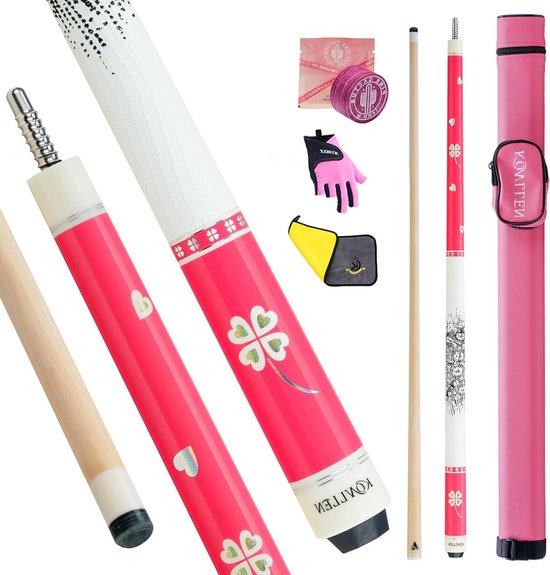 Biljartkeu Set - Pool Keu - Biljart Spelen - Koolstofvezel Constructie - 147 cm - Roze