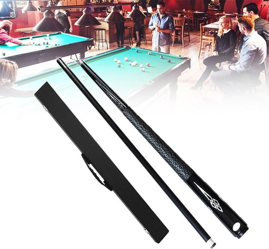 Biljartkeu Set - Pool Keu - Pool Spelen - Carbon Fiber Shaft - 147 cm - Zwart