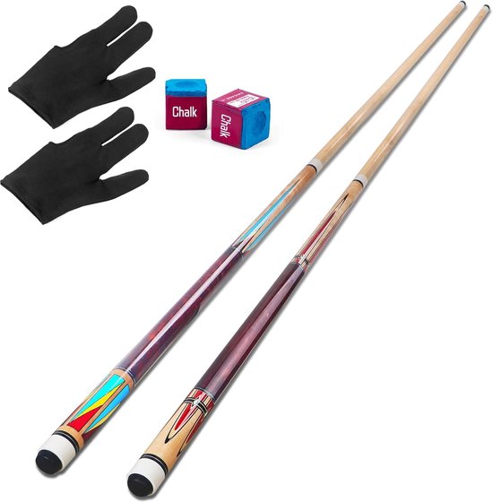Biljartkeu Set - Pool Keus - Biljart Spelen - Canadees Esdoornhout - 147 cm - Zwart
