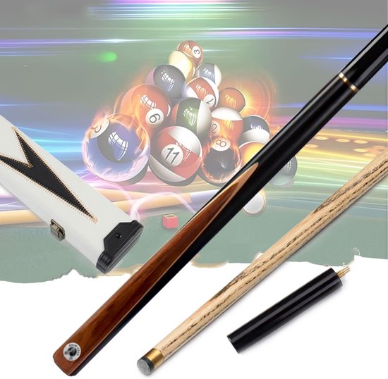 Biljartkeu Set - Poolkeu Keu - Snooker Pool Spel - 3 Delige Constructie - 10MM Tip - Zwart