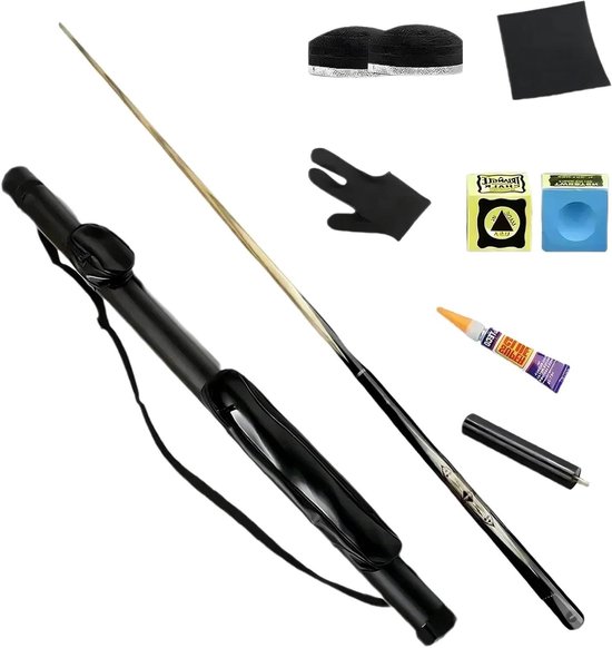 Biljartkeu Set - Poolkeu Snooker - Biljart Spel - 3/4 Split Ontwerp - 145 cm Lengte - Amber