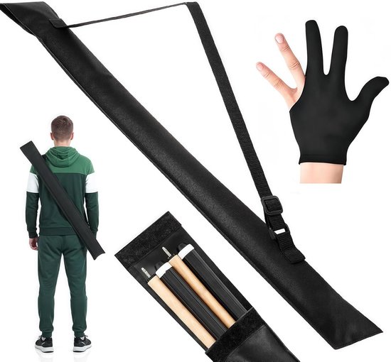 Biljartkeu-tas voor 1/2 biljartstokken - dubbellaags nylon - ruimtebesparend - optimale bescherming - ShopVlot