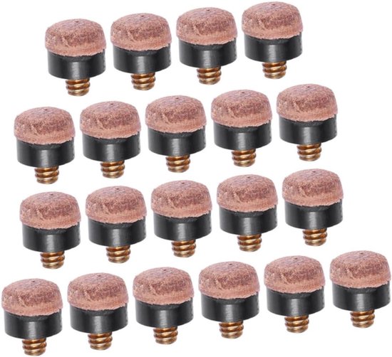Biljartkeu-tip - 20 Stuks - Poolstick Tips - Biljartkeu Vervangingstips - Poolkeu-tips set - 10mm Slip On Billiard Cue Tips - Inzetbare biljartkeukop - Accessoires voor poolkeu's - vervanging voor Biljartkeu