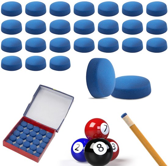 Biljartkeu Tips 50 Stuks - Vervangpunten - Leer - Reparatieset - Geschikt voor Biljart en Snooker - Diameter 13 mm - Biljartpunten