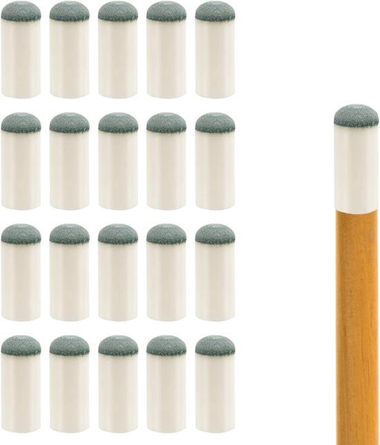 Biljartkeu Tips - Accessoires - 12mm - Pool Keu Tips - Vervanging - Slip op - Snooker & Biljart - Pooltafel Accessoires 20 Stuks