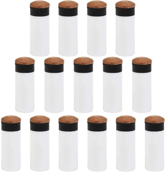 Biljartkeu Tips Set 12mm – 15 Harde Vervangende Keutips met Schroefhulzen voor Snooker en Pool