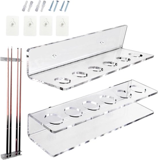 Biljartkeuhouder - Keurek Keuhouder - Biljartruimte Organiseren - Acryl Materiaal - 6 Keus - Transparant