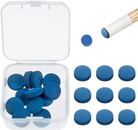 Biljartkeupunten - Vervangende biljartkeu-punten - biljartaccessoires - Met opbergdoos - voor biljartkeus en snooker - 10 mm - 20 stuks
