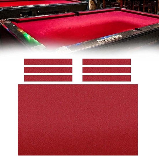 Biljartkleed Pooltafel - Tafelzeil Vilt - Indoor Sport Spel - Duurzaam Nylon Vezel - 8ft - Rood