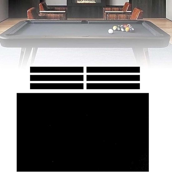 Biljartkleed Pooltafel - Vilt Tafelzeil - Indoor Sport Spel - Duurzaam Pillingvrij - 8 voet - Zwart