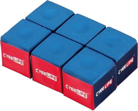 Biljartkrijt Blauw - 6 Stuks - Krijt voor Biljartkeu - Pooltafel Accessoires voor Biljart en Pool