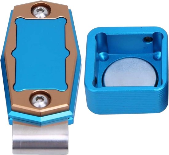 Biljartkrijt Houder - Keu Accessoire - Spel Verbeteren - Magnetische Bevestiging - 6.7 cm - Blauw