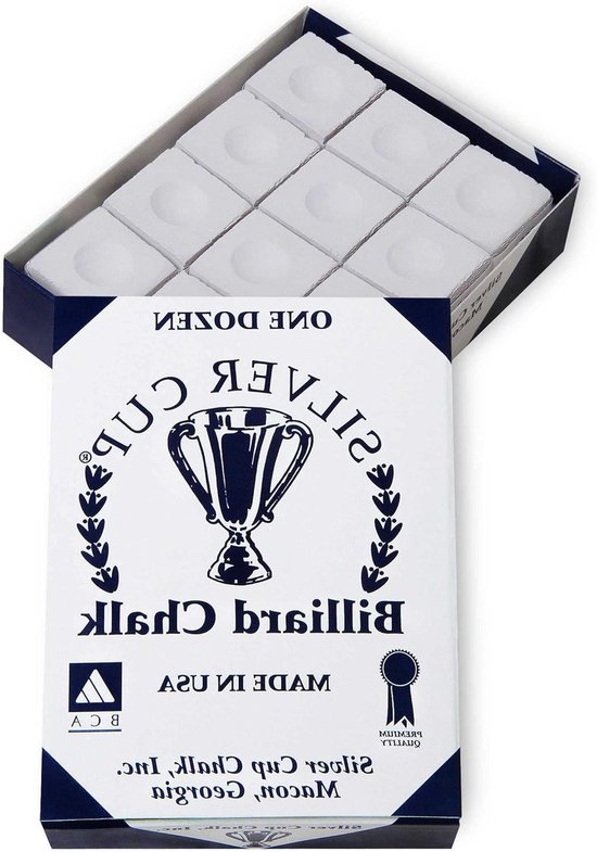 Biljartkrijt - Keu Krijt - Poolen - Zilveren Cup Formule - 12 Stuks - Wit