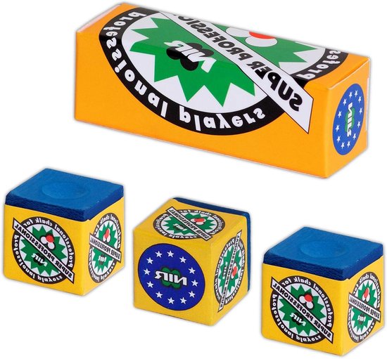 Biljartkrijt - Keukrijt - Precisie Schoten - Gelijkmatige Verdeling - 3 stuks - Blauw