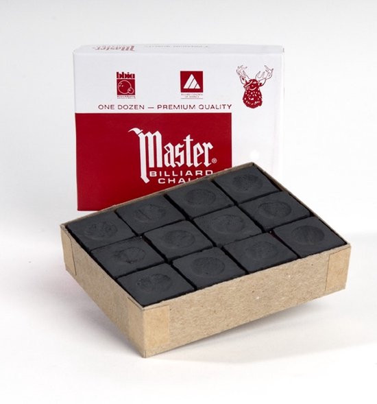Biljartkrijt Master zwart - box 12st van Master