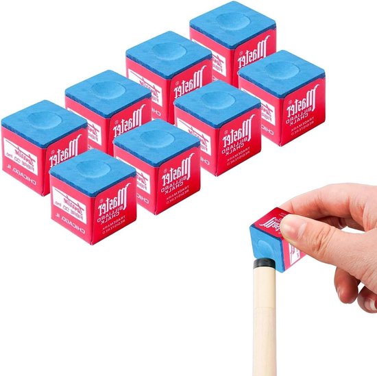 Biljartkrijt Set - Keu Accessoires - Biljart Spelen - Hoogwaardig Calciumcarbonaat - 8 Stuks - Blauw