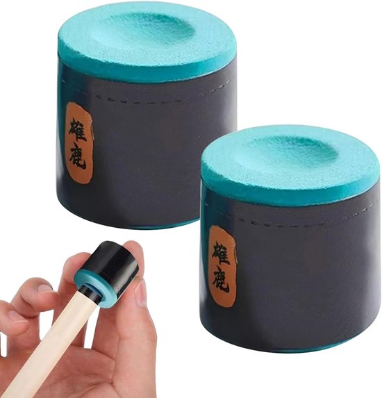 Biljartkrijt Set - Keu Accessoires - Precisie Spel - Stofvrije Formule - 2 Stuks - Lichtgroen