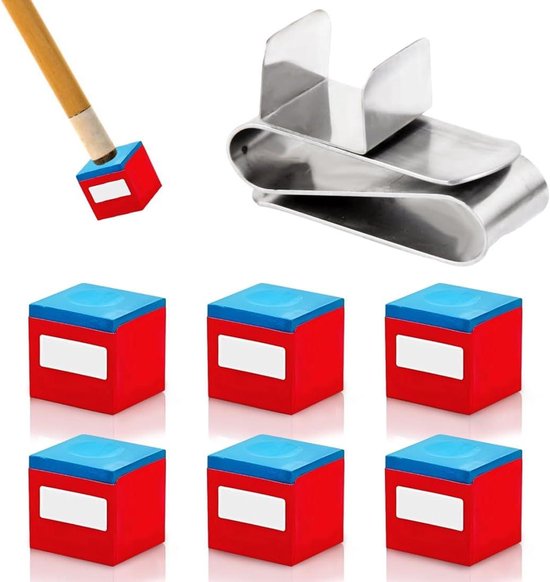 Biljartkrijt Set - Keu Krijt - Optimale Wrijving - Hoge Hechting - 6 Stuks - Blauw