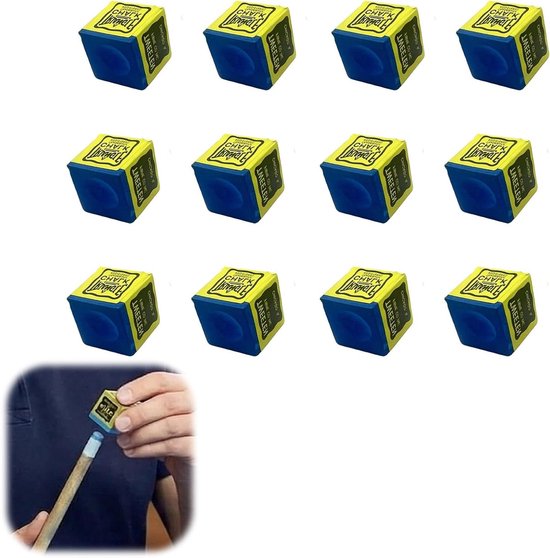 Biljartkrijt Set - Keu Krijt - Precisie Spel - Verbeterde Grip - 12 Stuks - Blauw