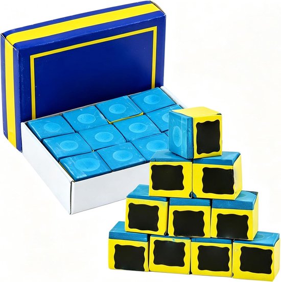 Biljartkrijt set van 12 - duurzaam materiaal - optimale spelprestaties - voor snooker en biljart - SnelShoppen