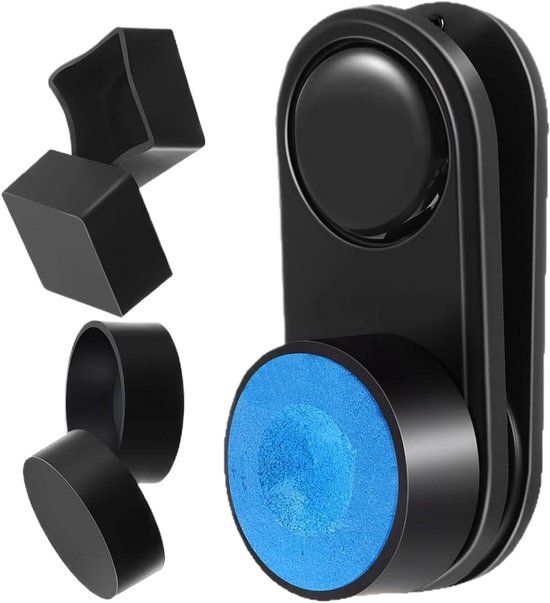 Biljartkrijthouder - Keuhouder - Stil Spelen - Magnetische Sluiting - Compact Formaat - Zwart