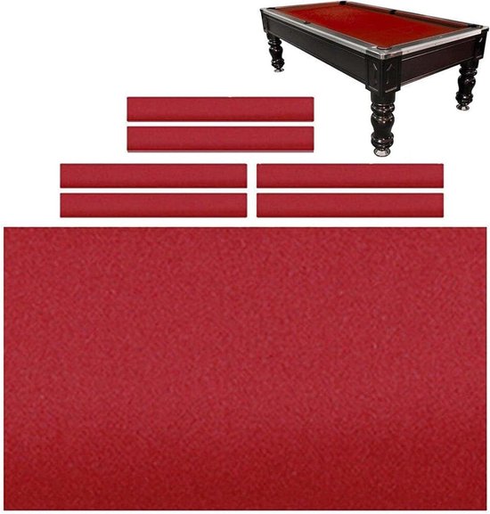 Biljartlaken Pooltafel - Tafelkleed Vilt - Biljart Spelen - Worsted Blend Vilt - 7ft - Rood