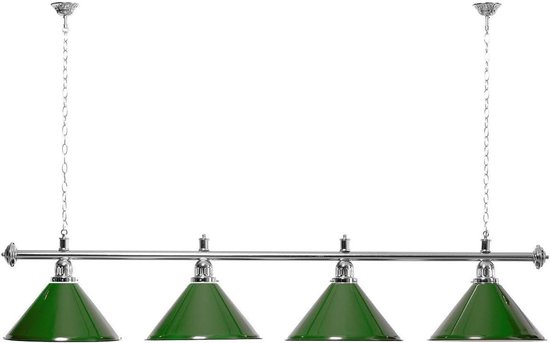 Biljartlamp 4 kappen - Pooltafel verlichting - Biljart verlichten - Optimale reflectie - 180 cm - Groen van Merkloos