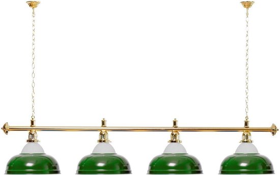 Biljartlamp met 4 Paraplu's - Hanglamp Pooltafel - Biljartruimte Verlichten - Gelijkmatige Lichtverdeling - 180 cm Lengte - Groen
