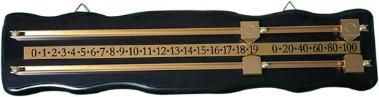 Biljartscorebord - Biljartscorer Snooker - Spel bijhouden - Duurzaam metaal - 43x12cm - Zwart