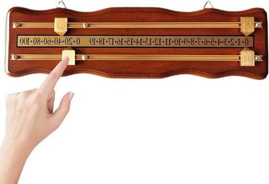 Biljartscorebord - Score Keeper - Spel Bijhouden - Gemakkelijk Leesbaar - 459 x 132 x 37 cm - Bruin