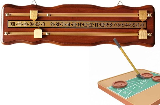 Biljartscorebord - Score Keeper - Wedstrijd Bijhouden - Duidelijke Cijfers - 459 x 132 cm - Bruin