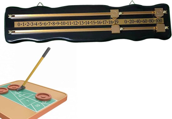 Biljartscorebord - Scorebewaarder - Biljart Spel - Herbruikbaar - 459 x 132 cm - Zwart