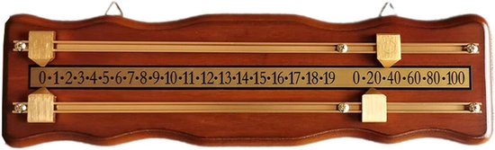 Biljartscorebord - Scorebewaarder - Wedstrijd Bijhouden - Duurzaam Metaal - 45.9 x 13.2 cm - Bruin van Merkloos